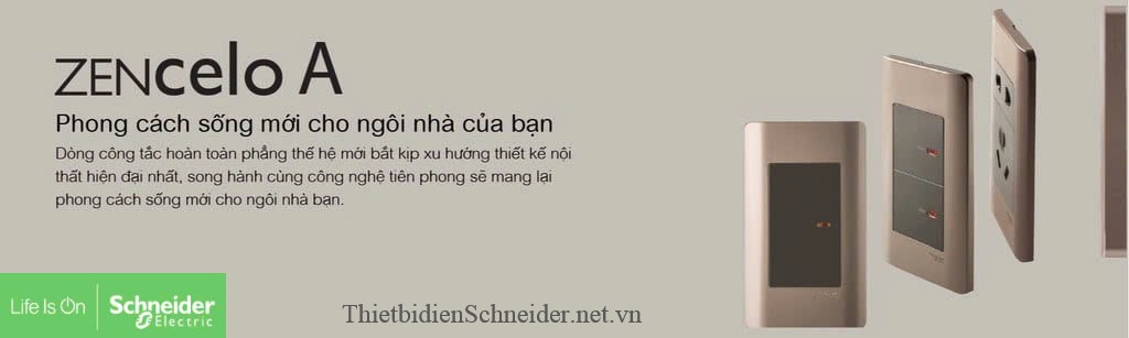 Công tắc ổ cắm Zencelo A Schneider màu đồng
