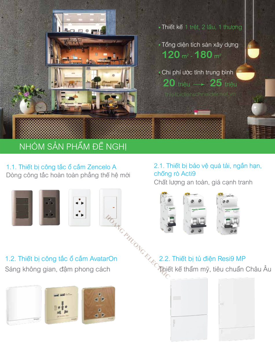 Gói thiết bị điện Schneider cao cấp dành cho nhà phố