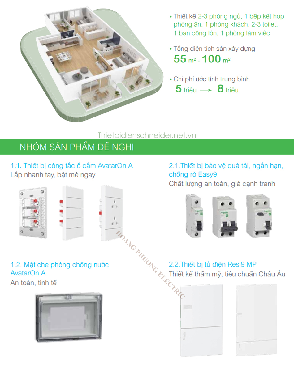 Gói thiết bị điện Schneider tối ưu dành cho căn hộ