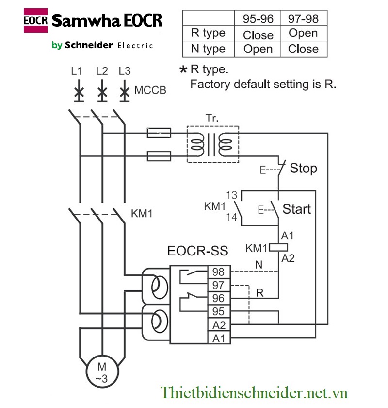Sơ đồ đấy dây của Relay điện tử EOCRSS