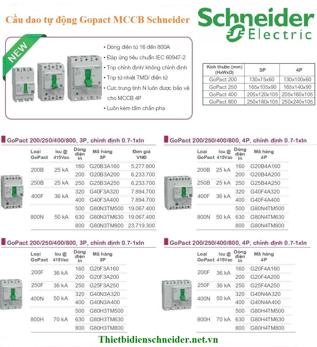Aptomat Gopact MCCB Schneider