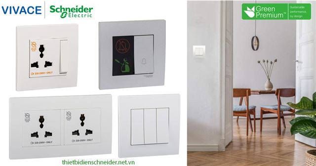 Công tắc ổ cắm Vivace Schneider ( Vuông tiêu chuẩn Anh )