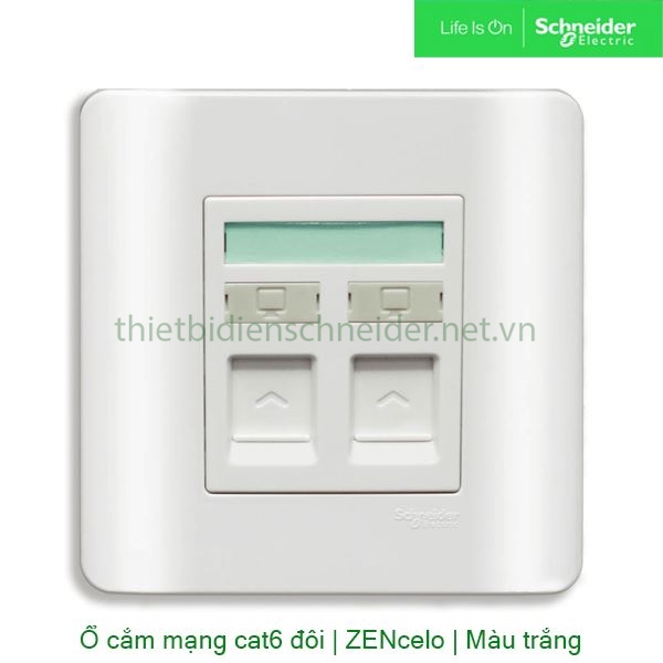 Bộ ổ cắm mạng cat6 đôi E8432RJS_6_G19 Zencelo Schneider