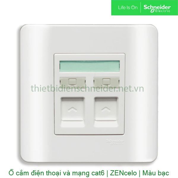 Bộ ổ cắm điện thoại và mạng cat6 E8432TDRJS_6_G19 Zencelo