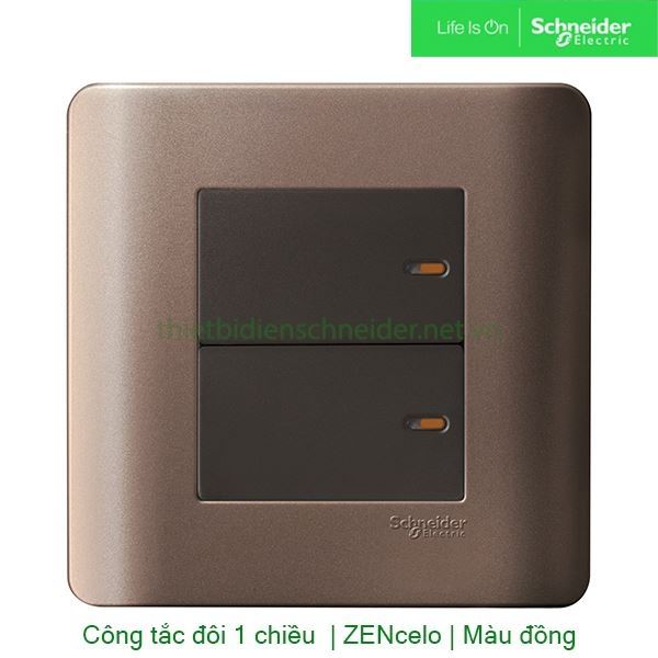 Bộ công tắc đôi 1 chiều 16A E8432_1_SZ_G19 Zencelo Schneider