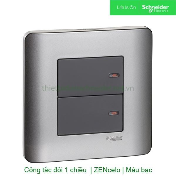 Bộ công tắc đôi 1 chiều 16A E8432_1_SA_G19 Zencelo Schneider