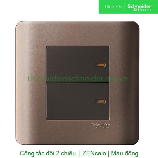 Bộ công tắc đôi 2 chiều 16A E8432_2_SZ_G19 Zencelo Schneider