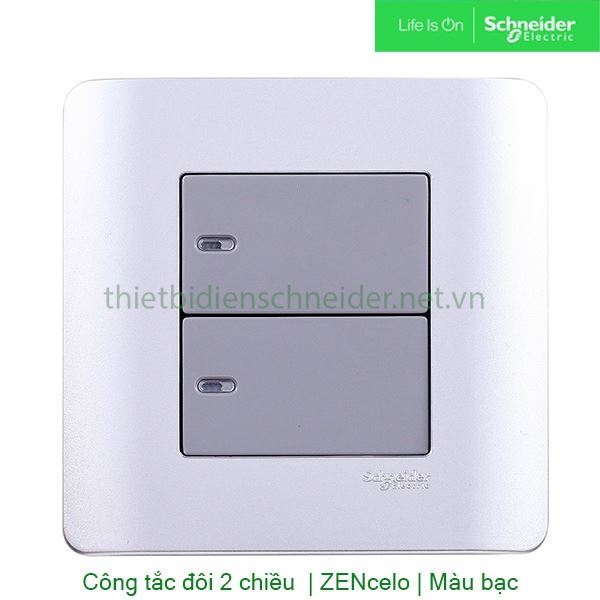 Bộ công tắc đôi 2 chiều 16A E8432_2_SA_G19 Zencelo Schneider
