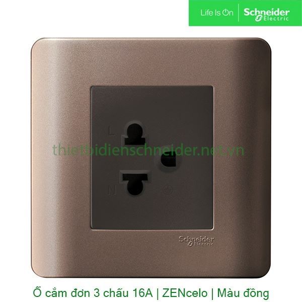Bộ ổ cắm đơn 3 chấu 16A E84426UESTR_SZ_G19 Zencelo Schneider