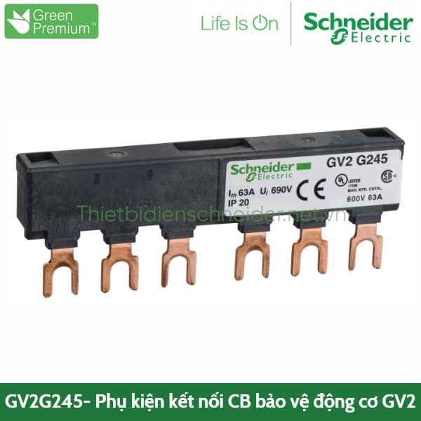 GV2G245 Schneider - Phụ kiện kết nối cho CB Bảo vệ pha GV2