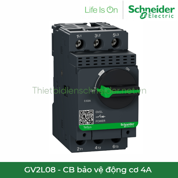 GV2L08 Schneider - CB bảo vệ động cơ 4A  