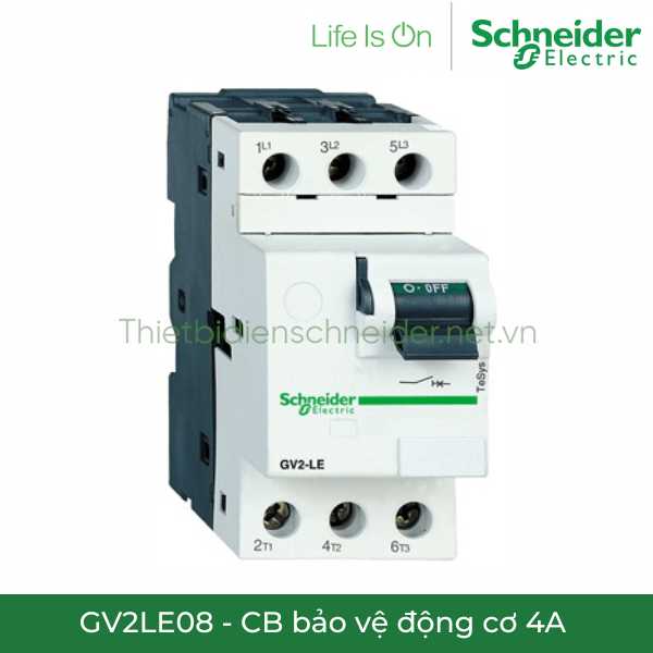 GV2LE08 Schneider - CB bảo vệ động cơ 4A  