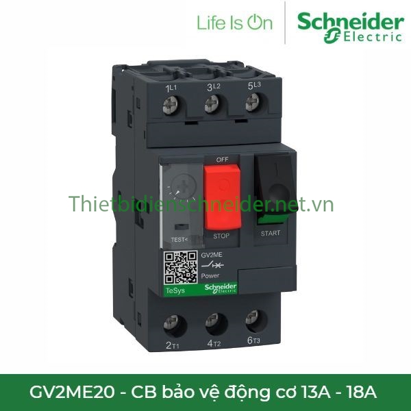  GV2ME20 Schneider - CB bảo vệ động cơ 13 - 18A  