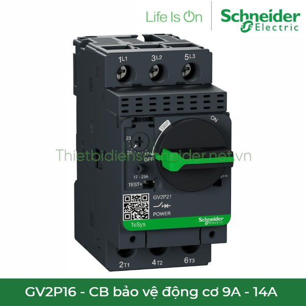 GV2P16 Schneider - CB bảo vệ động cơ 9- 14A  