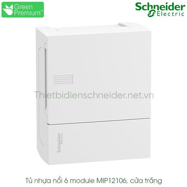 MIP12106 Schneider - Tủ điện nhựa nổi, cửa trắng 6 module Resi9 MP