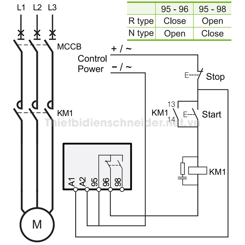 Sơ đồ đấu nối EOCRSP Schneider
