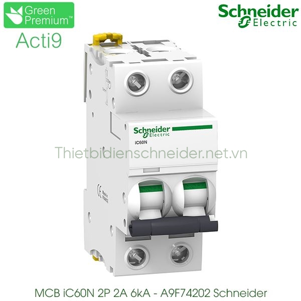 A9F74202 Schneider - Aptomat MCB Acti9 iC60N 2P 2A 6kA